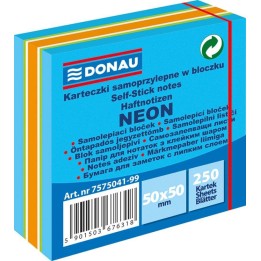 KARTECZKI SAMOPRZYLEPNE 50X50MM DONAU MIX NEON-PASTEL 250KART
