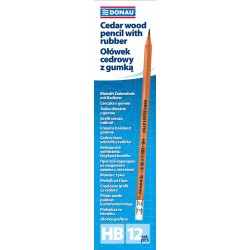 OŁÓWEK OSTRZONY Z GUMKĄ DONAU NATURALNY HB