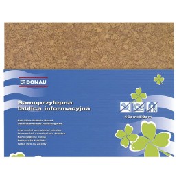 TABLICA INFORMACYJNA SAMOPRZYLEPNA 58X46CM DONAU BRĄZOWA
