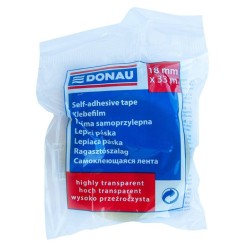 TAŚMA BIUROWA 18MMX33M DONAU BEZBARWNA