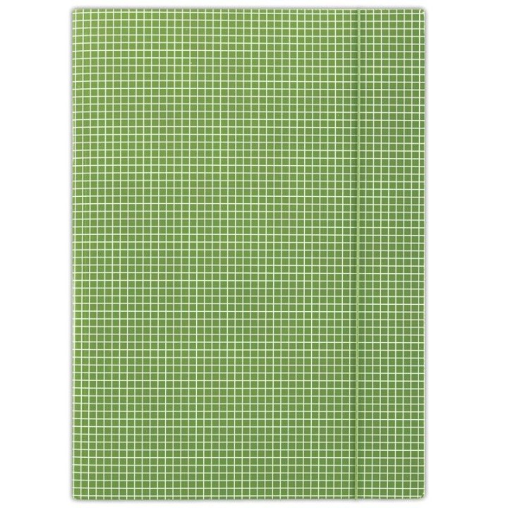 TECZKA Z GUMKĄ A4 DONAU ZIELONA W KRATĘ KARTON 400 G/M²