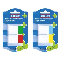 ZAKŁADKI INDEKSUJĄCE FOLIOWE 25X45MM DONAU MIX KOLORÓW 2X20 SZT