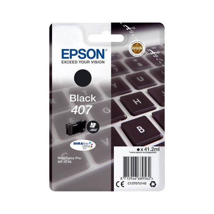 EPSON ORYGINALNY INK / TUSZ C13T07U140, BLACK, 2600S, 41.2ML, EPSON WF-4745