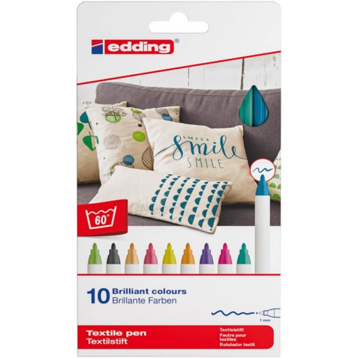 MARKER DO TKANIE EDDING 4600/10 S MIX KOLORÓW 1MM 10SZT