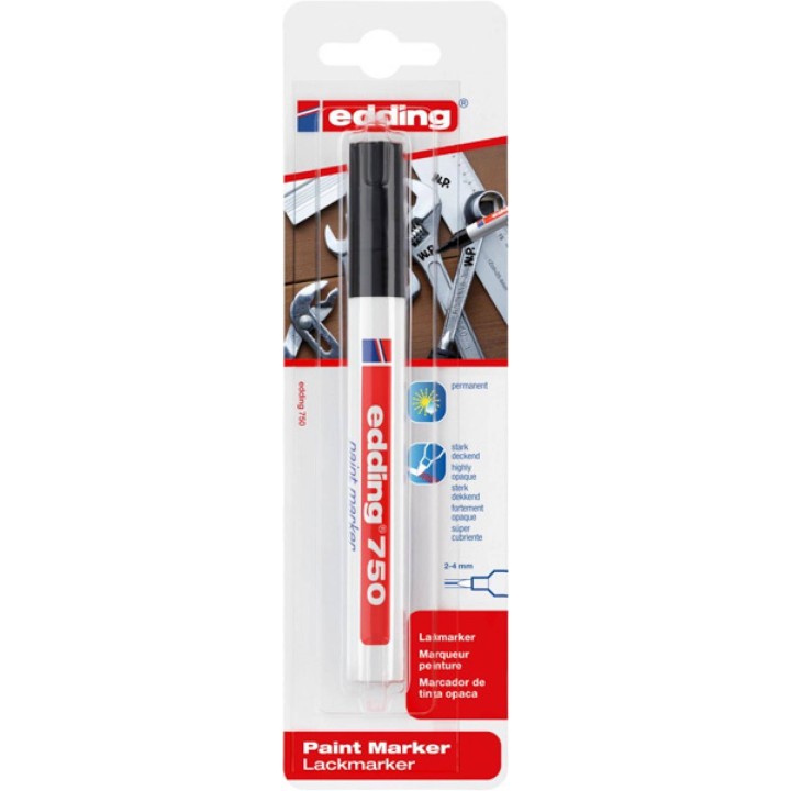 MARKER OLEJOWY EDDING 750/1 BL BLISTER, CZARNY 2-4MM