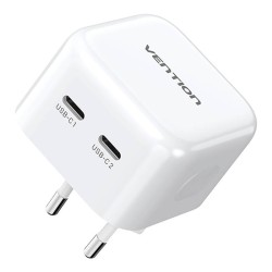 ŁADOWARKA SIECIOWA VENTION FBPW0-EU USB(C+C) GAN (35W/35W) (BIAŁA)