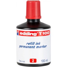 TUSZ DO MARKERÓW PERMANENTNY EDDING T 100 CZERWONY 100ML