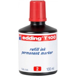 TUSZ DO MARKERÓW PERMANENTNY EDDING T 100 CZERWONY 100ML