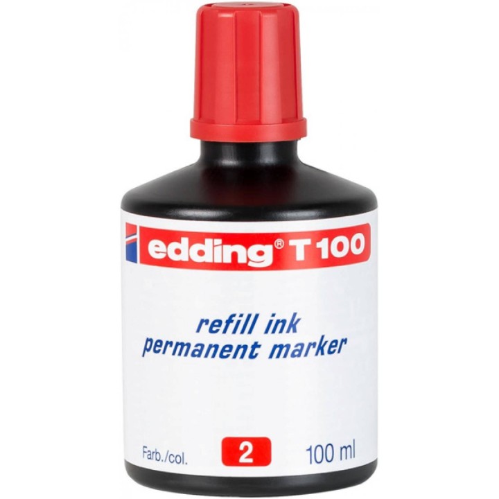 TUSZ DO MARKERÓW PERMANENTNY EDDING T 100 CZERWONY 100ML