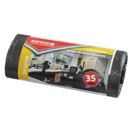 WORKI NA ŚMIECI HDPE OFFICE PRODUCTS CZARNE 35L 50SZT.