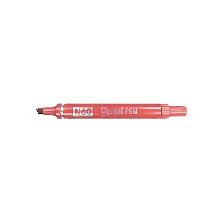 MARKER PERMANENTNY PENTEL N60-B CZERWONY ŚCIĘTA