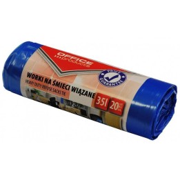 WORKI NA ŚMIECI LDHD OFFICE PRODUCTS PREMIUM NIEBIESKIE 35L 20SZT.