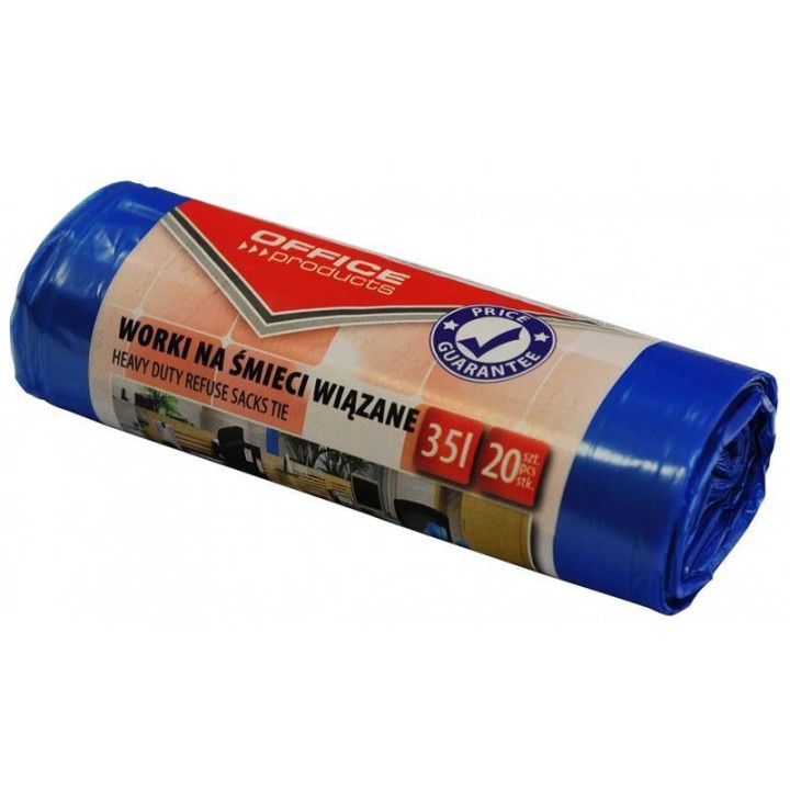 WORKI NA ŚMIECI LDHD OFFICE PRODUCTS PREMIUM NIEBIESKIE 35L 20SZT.