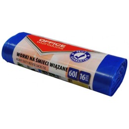 WORKI NA ŚMIECI LDHD OFFICE PRODUCTS PREMIUM NIEBIESKIE 60L 16SZT.