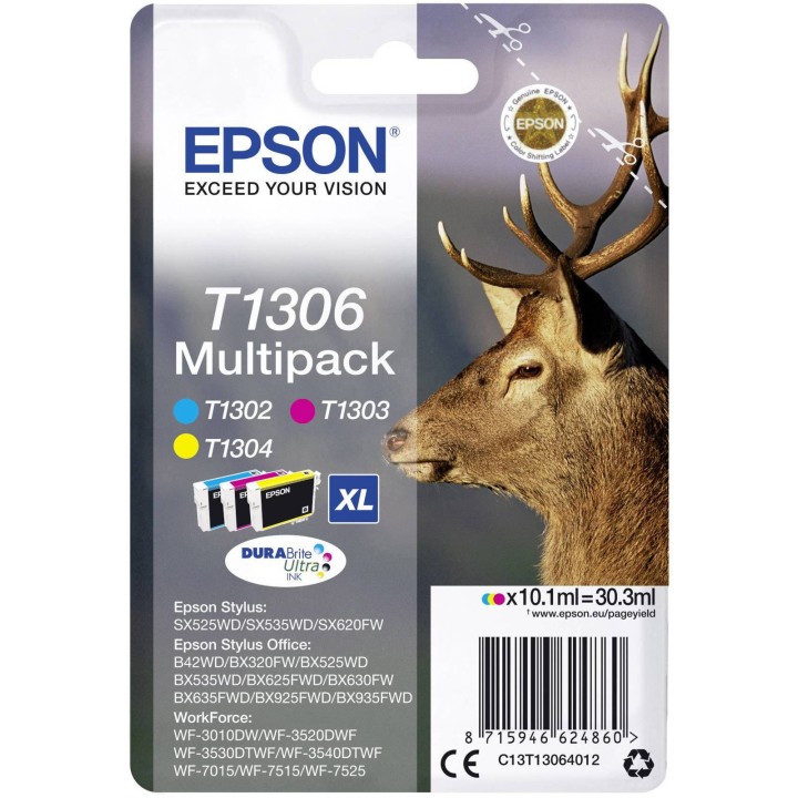 TUSZ ORYGINALNY EPSON T1306 C13T13064012 CMY 3*10,1 ML