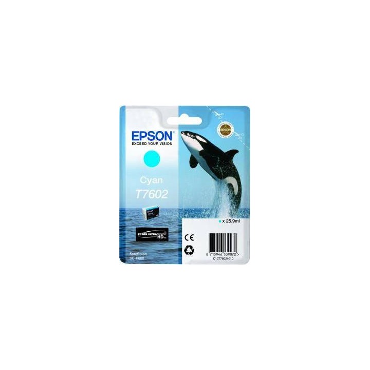 TUSZ ORYGINALNY EPSON T7602 C13T76024010 CYAN 25,9 ML