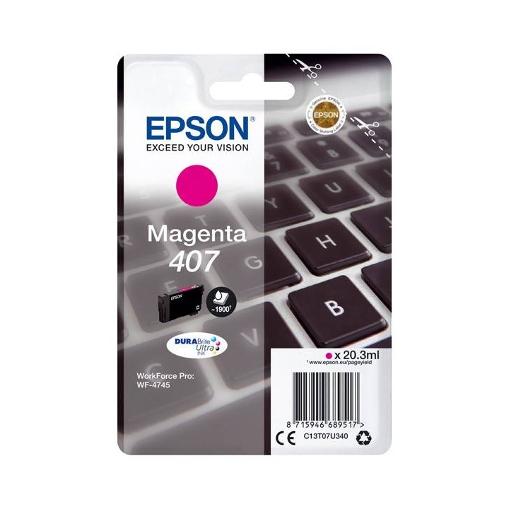 EPSON ORYGINALNY INK / TUSZ C13T07U340, MAGENTA, 1900S, 20.3ML, EPSON WF-4745