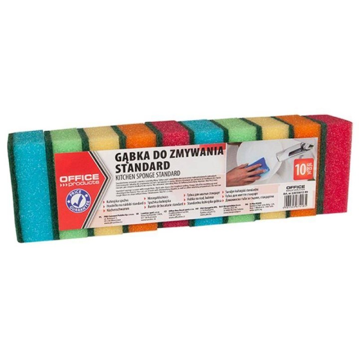 GĄBKA OFFICE PRODUCTS STANDARD MIX KOLORÓW 10 SZT