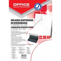 KARTON DO BINDOWANIA BŁYSZCZĄCY A4 OFFICE PRODUCTS CHROMOLUX BIAŁY 100 SZT