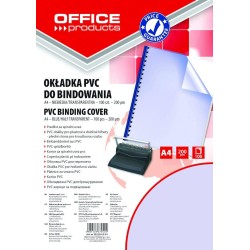 FOLIA DO BINDOWANIA A4 OFFICE PRODUCTS PRZEZROCZYSTA NIEBIESKA 200MIC 100 SZT