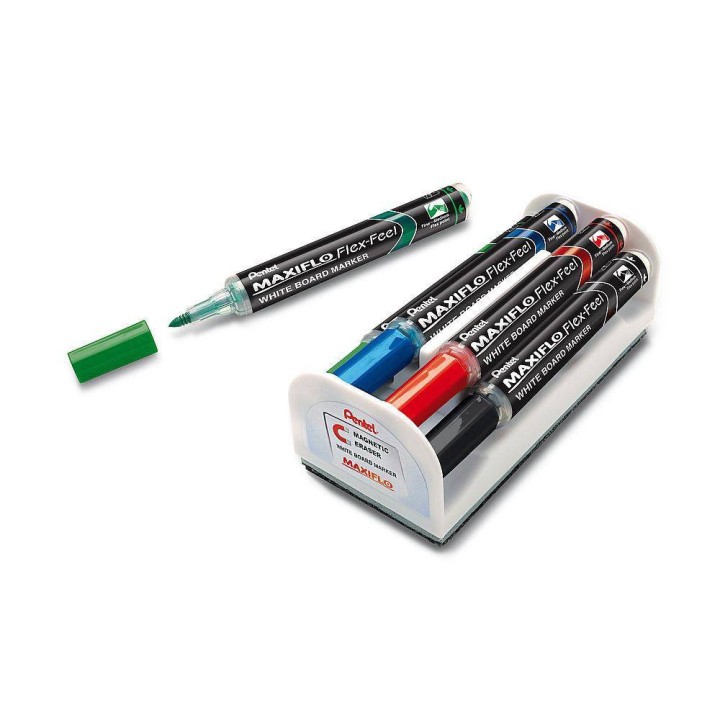 MARKER SUCHOŚCIERALNY PENTEL MAXFILO FLEX-FEEL MWL5SBF-4N MIX*4 OKRĄGŁA 4SZT