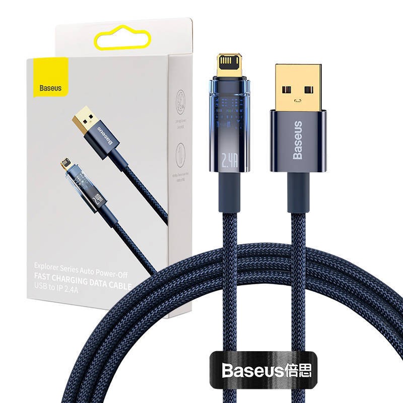 Kabel USB do Lightning Baseus Explorer, 2.4A, 1m (niebieski)