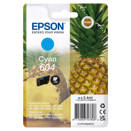 EPSON ORYGINALNY INK / TUSZ C13T10G24010, T10G240, 604, CYAN, 2.4ML, EPSON XP-2200, XP-3200, XP-4200, WF-2930DWF, WF-2950DWF