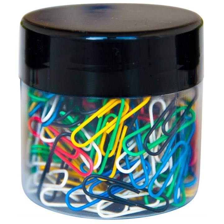 SPINACZE OKRĄGŁE 28MM Q-CONNECT W PLASTIKOWYM SŁOIKU MIX 150SZT.