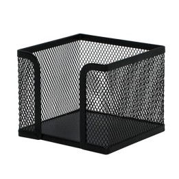 POJEMNIK NA KOSTKĘ BIUROWĄ 95X95X80MM Q-CONNECT OFFICE SET CZARNY METALOWA SIATKA