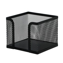 POJEMNIK NA KOSTKĘ BIUROWĄ 95X95X80MM Q-CONNECT OFFICE SET CZARNY METALOWA SIATKA