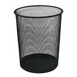KOSZ NA ŚMIECI 19L Q-CONNECT OFFICE SET CZARNY METALOWA SIATKA OKRĄGŁY