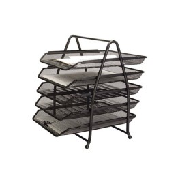 SZUFLADA NA DOKUMENTY 275X350X375MM Q-CONNECT OFFICE SET 5 SZUFLAD CZARNA METALOWA SIATKA