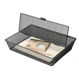 POJEMNIK NA CZASOPISMA A4 Q-CONNECT OFFICE SET ZAMYKANY CZARNY METALOWY