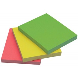 KARTECZKI SAMOPRZYLEPNE 38X51MM Q-CONNECT NEONOWE MIX 3X50KART