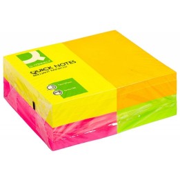 KARTECZKI SAMOPRZYLEPNE 127X76MM Q-CONNECT RAINBOW NEONOWE MIX 12X100KART
