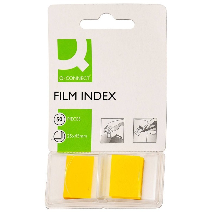 ZAKŁADKI INDEKSUJĄCE FOLIOWE 25,4X43,7MM Q-CONNECT ŻÓŁTE 50 SZT