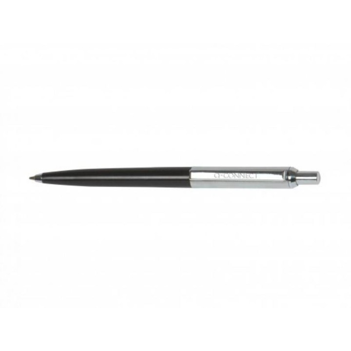 DŁUGOPIS AUTOMATYCZNY Q-CONNECT PRESTIGE NIEBIESKI 0.7MM CZARNO/SREBRNA OBUDOWA
