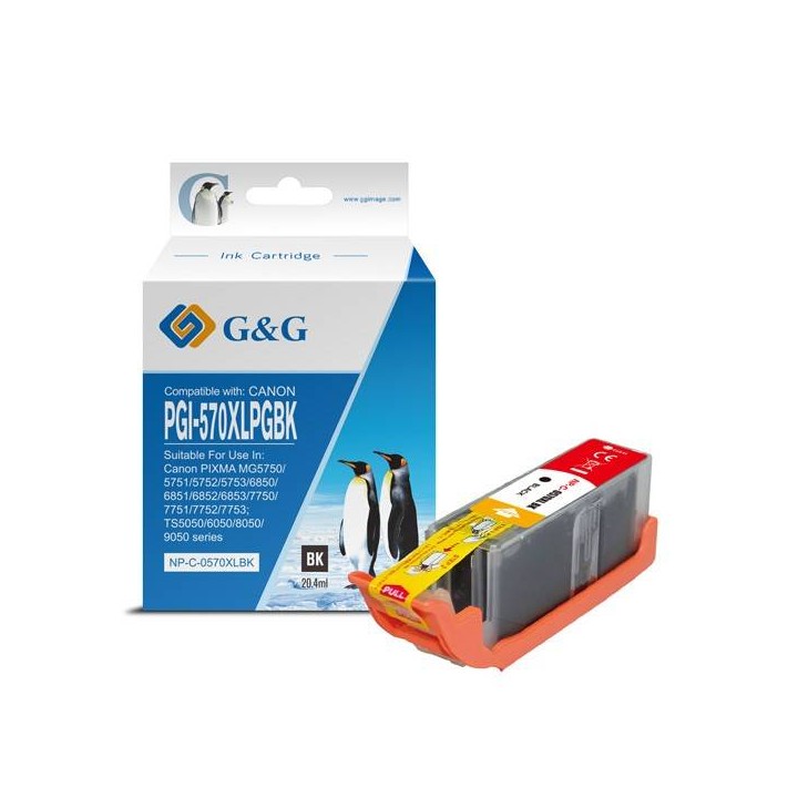 G&G KOMPATYBILNY INK / TUSZ Z PGI-570XLBK, BLACK, 20,4ML, ML NP-C-0PG570XLBK, DLA CANON PIXMA MG5700, MG5750, MG5751, MG5752, MG