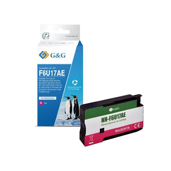 G&G KOMPATYBILNY INK / TUSZ Z F6U17AE, HP 953XL, MAGENTA, 1600S, NH-R00953XLM, DLA HP "OFFICEJET PRO 8210/8211/8218