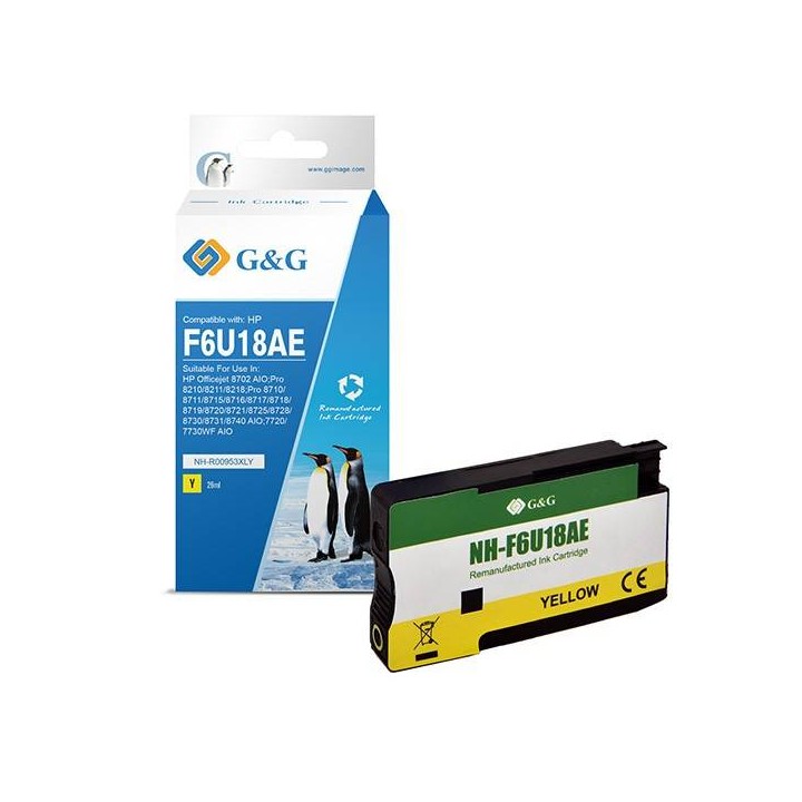 G&G KOMPATYBILNY INK / TUSZ Z F6U18AE, HP 953XL, YELLOW, 1600S, NH-R00953XLY, DLA HP "OFFICEJET PRO 8210/8211/8218