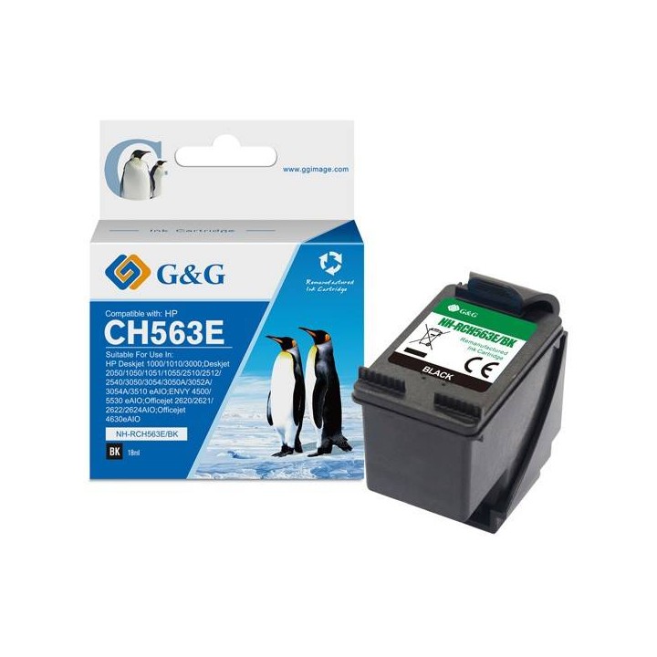 G&G KOMPATYBILNY INK / TUSZ Z CH563EE, HP 301XL, BLACK, 18ML, ML NH-RC563BK, DLA HP DESKJET 1000, 2000, 3000, 1050, 2050, 3050 A