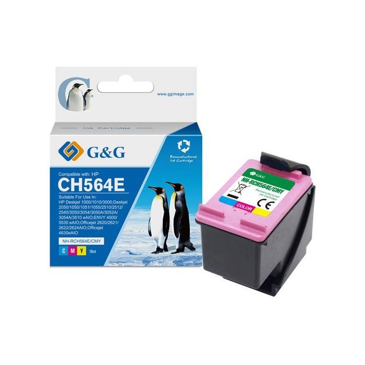 G&G KOMPATYBILNY INK / TUSZ Z CH564EE, HP 301XL, COLOR, 18ML, ML NH-RC564C, DLA HP DESKJET 1000, 2000, 3000, 1050, 2050, 3050 AI