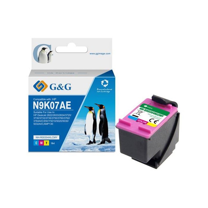G&G KOMPATYBILNY INK / TUSZ Z N9K07AE, HP 304XL, CMY, 18ML, ML NH-RC304XLCMY, DLA HP DESKJET 3720, 3730, 3732, 3752, 3758, 3755,