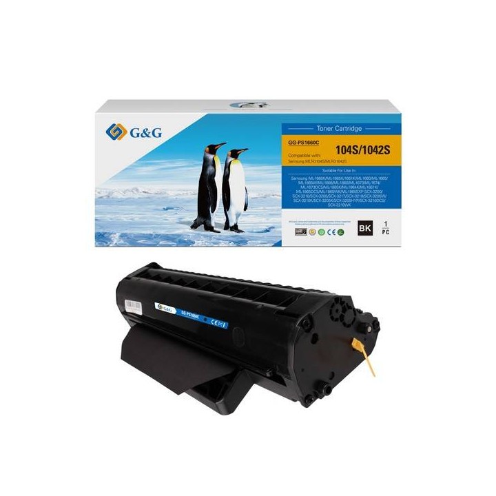 G&G KOMPATYBILNY TONER Z MLT-D1042S, BLACK, 1500S, NT-PS1660C, DLA SAMSUNG ML-1660, 1665, 1860, SCX-3200, 3205, 3205W, N