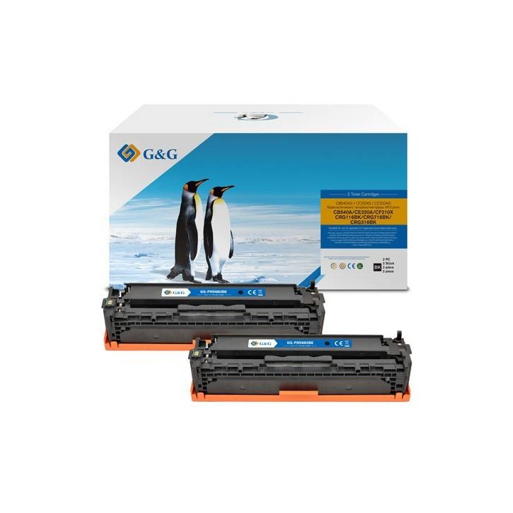 G&G KOMPATYBILNY TONER Z CB540A, CE320A, CF210X, CRG116, CRG716, CRG316, BLACK, 2200S, NT-PH540UBK, HP 125A, DLA HP COLOR LASERJ
