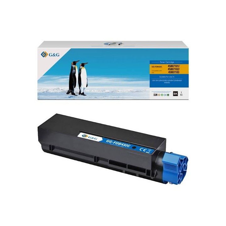 G&G KOMPATYBILNY TONER Z 45807102, BLACK, 3000S, NT-FOB432C, DLA OKI B412, B432, B512, MB472, MB492, MB562, N
