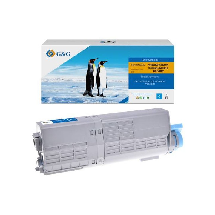 G&G KOMPATYBILNY TONER Z 46490607, CYAN, 6000S, NT-COC532XXC, DLA OKI C532DN, C542DN, MC563DN, MC573DN, N