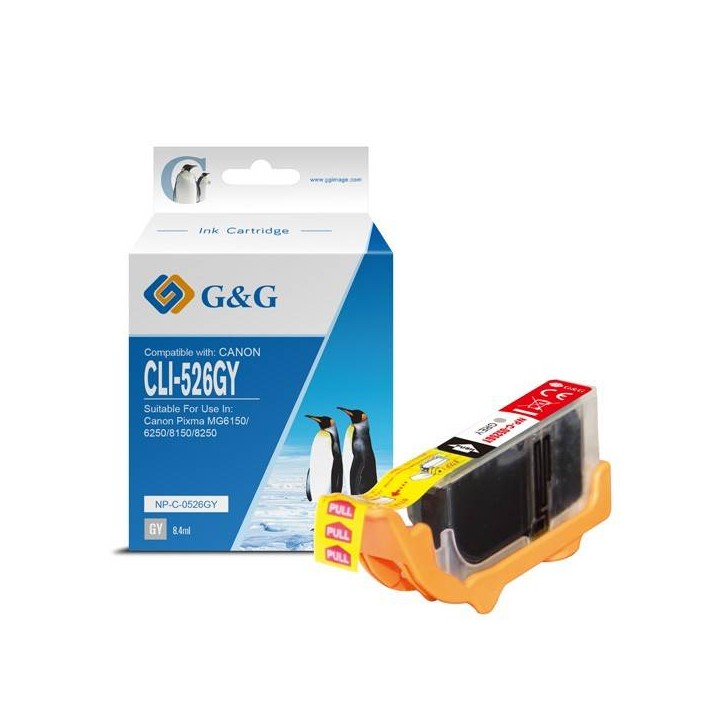 G&G KOMPATYBILNY INK / TUSZ Z CLI526GY, GREY, 8.4ML, NP-C-0526GY, 4544B001, DLA CANON PIXMA MG5150, MG5250, MG6150, MG8150