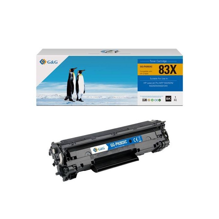 G&G KOMPATYBILNY TONER Z CF283X, CRG137, HP283A, CRG737, BLACK, 2200S, NT-PH283XCU, DLA HP LASERJET PRO M201, M225, N
