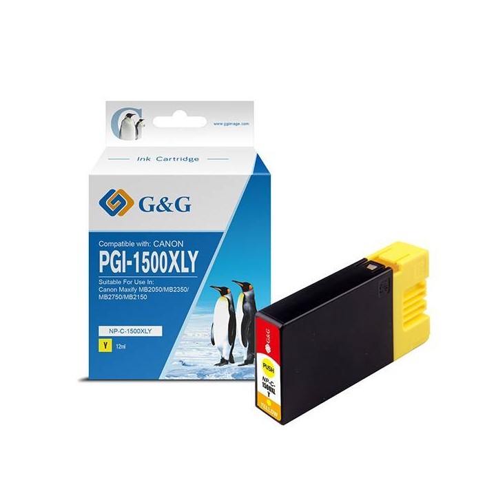 G&G KOMPATYBILNY INK / TUSZ Z PGI 1500XL, YELLOW, NP-C-1500XLY/C, DLA CANON MAXIFY MB2050, MB2350